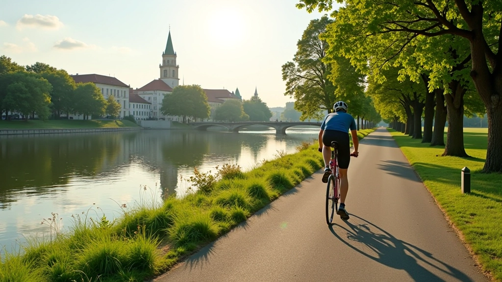 Vltava River cycling path scenic segment