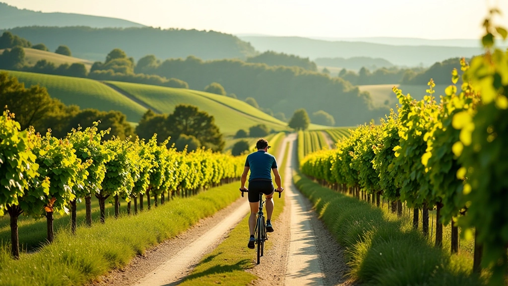 Wine region cycling route through South Moravia vineyards